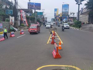 One Way Arah Jakarta Diberlakukan di Jl Raya Puncak Bogor Siang Ini