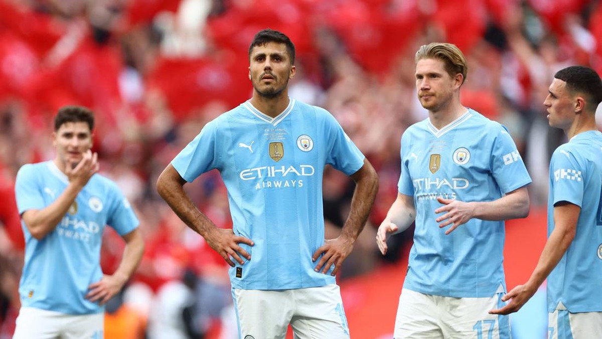 Manchester City bermain jelek di final Piala FA 2023/2024. (Foto: REUTERS/Hannah McKay)