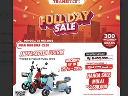 Harga Sepeda Listrik di Transmart Full Day Sale Dipangkas Habis