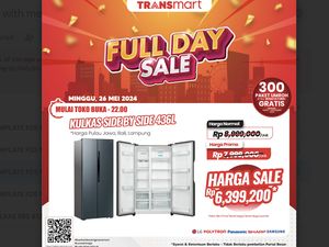 Kulkas Dua Pintu Diskon Jutaan Rupiah di Transmart Full Day Sale