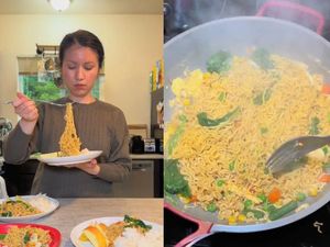 Viral! Bule Ini Makan Indomie Goreng Pakai Nasi dan Apel Viral! Bule Ini Makan Indomie Goreng Pakai Nasi dan Apel