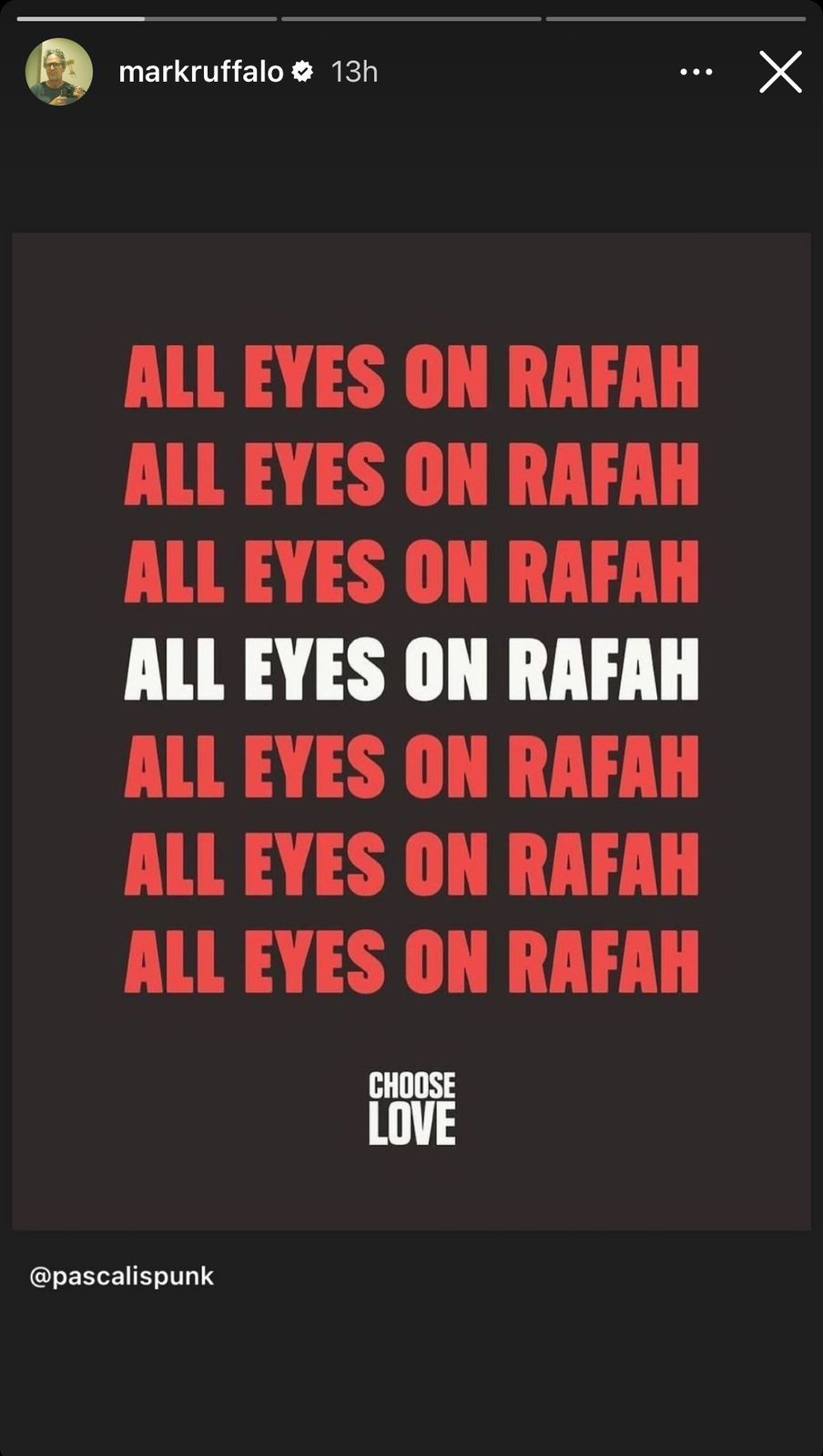 Mark Ruffalo Unggah Tulisan All Eyes on Rafah