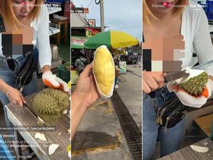 Jago Belah Duren! Penjual Seksi Ini Jadi Sorotan Warganet