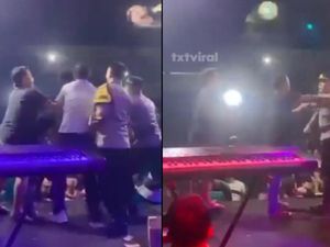 Viral Polisi Ditonjok di Atas Panggung Dangdutan, Pelaku Diamankan Viral Polisi Ditonjok di Atas Panggung Dangdutan, Pelaku Diamankan