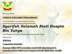 Istri dari Habib Luthfi Meninggal Dunia