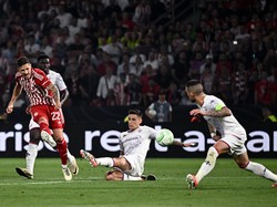 Olympiakos vs Fiorentina berlangsung di OPAP Arena, Kamis (30/5/2024) dini hari WIB. Kedua tim bermain imbang 0-0 selama 2x45 menit di waktu normal. REUTERS/Dylan Martinez