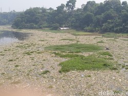 Pulau Sampah di Bawah Jembatan Batujajar Bandung Barat