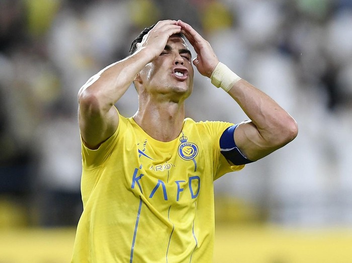 Soccer Football - Saudi Pro League - Al Nassr v Al Ittihad - Al-Awwal Stadium, Riyadh, Saudi Arabia - May 27, 2024 Al Nassr's Cristiano Ronaldo reacts REUTERS/Stringer