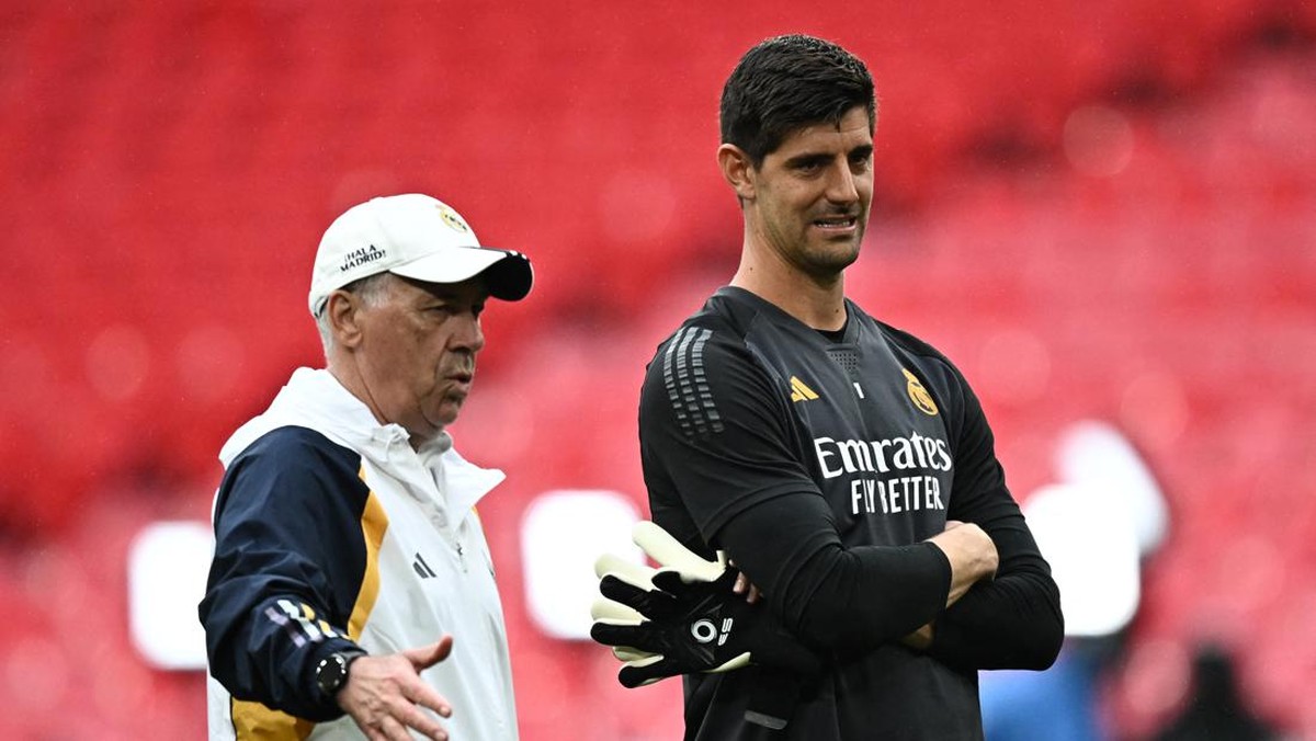Thibaut Courtois jadi starter di final Liga Champions 2023/2024 (REUTERS/Dylan Martinez)