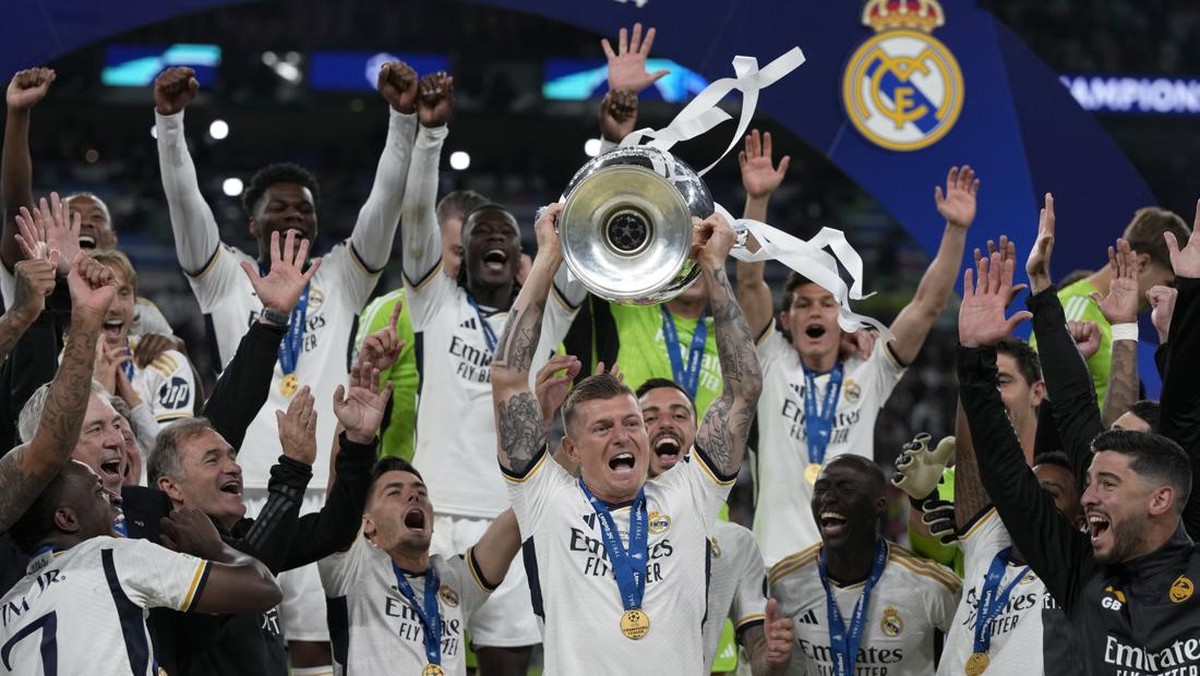 Real Madrid tak pernah terkalahkan di Liga Champions musim ini. Foto: AP/Frank Augstein