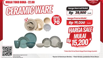 Borong Yuk! Piring-Gelas Cantik Cuma Rp 15 Ribuan di Transmart Full Day Sale