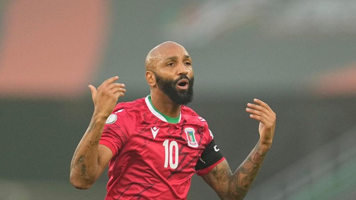 ABIDJAN, IVORY COAST - JANUARY 28: Emilio Nsue Lopez of Equatorial Guinea during the TotalEnergies CAF Africa Cup of Nations round of 16 match between Equatorial Guinea and Guinea at Alassane Ouattara Stadium on January 28, 2024 in Abidjan, Ivory Coast. (Photo by Ulrik Pedersen/DeFodi Images via Getty Images)
