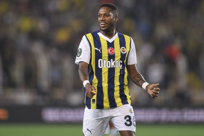 ISTANBUL, TURKIYE - APRIL 18: Frederico Rodrigues de Paula Santos of Fenerbahce gestures during UEFA Europa Conference League quarter-final rematch between Fenerbahce and Olympiacos at Ulker Stadium in Istanbul, Turkiye on April 18, 2024. (Photo by Arif Hudaverdi Yaman/Anadolu via Getty Images)