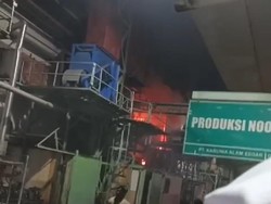 Area Pembuatan Bumbu Pabrik Mie Sedaap di Gresik Terbakar