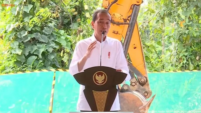Jokowi dalam acara groundbreaking Nusantara Sustainability, yang dilihat di YouTube Sekretariat Presiden, Rabu (5/6/2024).