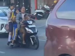 Heboh Pemotor Wanita Bonceng 6 Tanpa Helm di Makassar, Polisi Selidiki