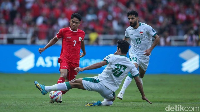 Timnas Indonesia bentrok dengan Irak pada Kualifikasi Piala Dunia 2026 zona Asia. Pertandingan berlangsung di Stadion Gelora Bung Karno, Jakarta, Kamis (6/6/2024) sore WIB.