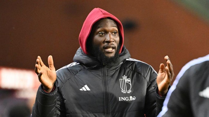 BRUSSELS, BELGIUM - JUNE 05 :  Lukaku Romelu forward of Belgium during the international friendly game match between Belgium and Montenegro in preparation of the UEFA Euro 2024 European Football Championship tournament on June 5, 2024 in Brussels, Belgium, 05/06/2024 ( Photo by Vincent Kalut / Photo News via Getty Images)