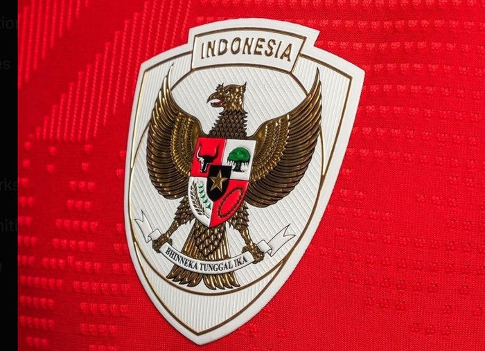 Logo Garuda di jersey Timnas Indonesia.