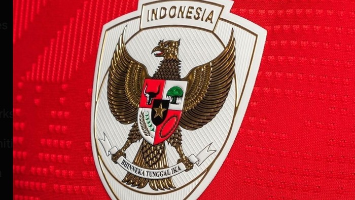 Logo Garuda di jersey Timnas Indonesia.