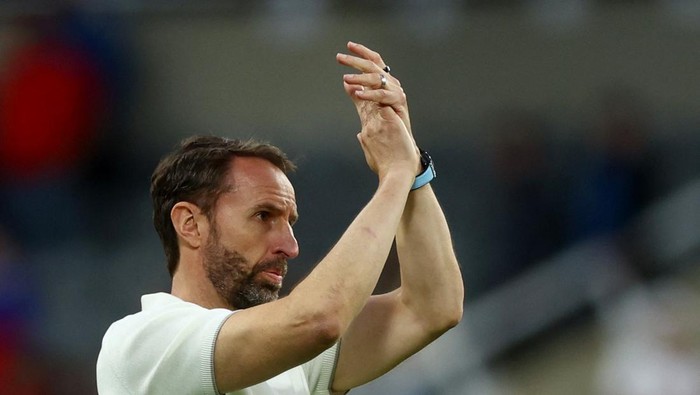 Soccer Football - International Friendly - England v Bosnia and Herzegovina - St James Park, Newcastle, Britain - June 3, 2024 England manager Gareth Southgate celebrates after the match Action Images via Reuters/Lee Smith