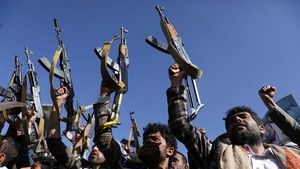 Aksi Pendukung Houthi Protes Genosida di Gaza
