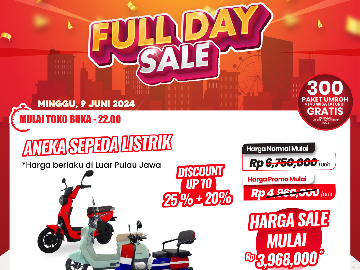 Beli Sepeda Listrik di Transmart Full Day Sale Aja, Diskon Rp 2,7 Juta