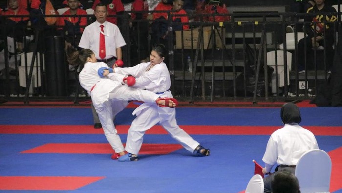 Bripda Gaby, polwan Polresta Sidoarjo yang sukses menjangkau juara karate 3 klasifikasi di Mageti 2024.