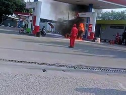 Dispenser SPBU di Cilegon Sempat Terbakar Usai Selang Isi BBM Tertarik Mobil