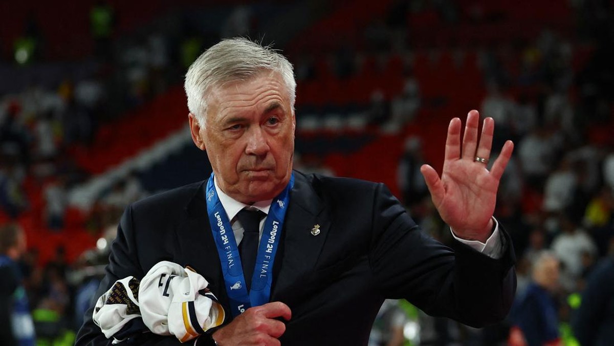 Ini rekor pelatih Real Madrid Carlo Ancelotti melawan Atalanta dan Gian Piero Gasperini. (Foto: REUTERS/Hannah McKay)