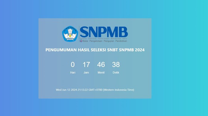 Hitung mundur pengumuman UTBK SNBT 2024. Hitung mundur pengumuman UTBK SNBT 2024.