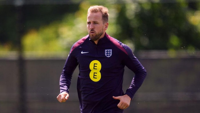 Englands Harry Kane during a training session at the Spa & Golf Resort Weimarer Land in Blankenhain, Germany. Picture date: Thursday June 13, 2024. (Photo by Adam Davy/PA Images via Getty Images)