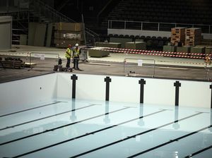 Mengintip Persiapan Akhir Venue Olahraga Renang Olimpiade Paris 2024