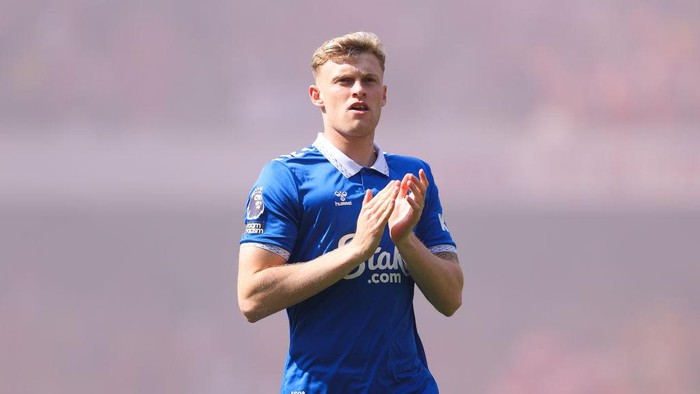 LONDON, ENGLAND - MAY 19: Jarrad Branthwaite of Everton 
during the Premier League match between Arsenal FC and Everton FC at Emirates Stadium on May 19, 2024 in London, England. (Photo by James Gill - Danehouse/Getty Images)