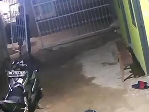 Pencuri di Kosan Terekam CCTV, Pelaku Lepas Pagar-Angkat Ban Depan Motor Pencuri di Kosan Terekam CCTV, Pelaku Lepas Pagar-Angkat Ban Depan Motor
