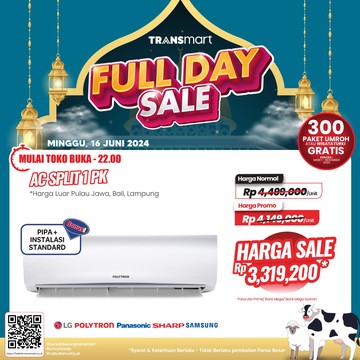 Wow, AC Ini Diskon Rp 1 Jutaan di Transmart Full Day Sale!