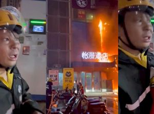 Mau Antar Makanan, Ojol Ini Bingung Temukan Hotel Pelanggannya Kebakaran