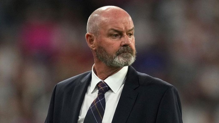 MUNICH, GERMANY - JUNE 14: Stephen Clarke, Head Coach of Scotland, looks on during the UEFA EURO 2024 group stage match between Germany and Scotland at Munich Football Arena on June 14, 2024 in Munich, Germany. (Photo by Alex Caparros - UEFA/UEFA via Getty Images)