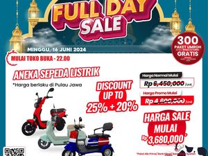 Mau Beli Sepeda Listrik? Di Transmart Full Day Sale Diskonnya Rp 2,7 Jutaan