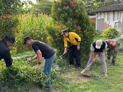 Sinergitas Tiga Pilar Polres Blitar Kota Gelar Olahraga hingga Kerja Bakti