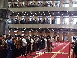 Momen Maruf Amin-JK Salat Idul Adha di Masjid Istiqlal Jakpus