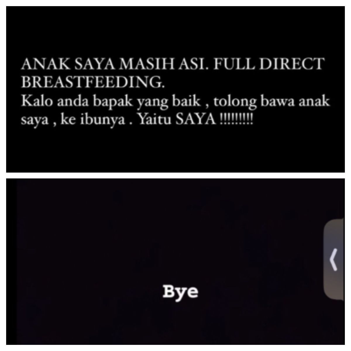 Unggahan status antara Stella Cornelia (atas) dan Fendy Chow (bawah).