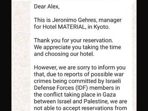 Bela Palestina, Hotel Jepang Tolak Pesanan Kamar Turis Israel
