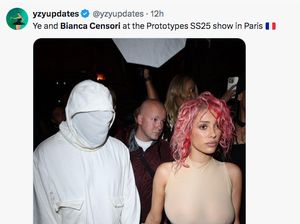 Penampilan Baru Bianca Censori Berambut Pink, Kanye West Pakai Baju Hazmat