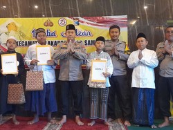 Keseruan Bocah di Surabaya Ikut Lomba Azan Sambut HUT Bhayangkara