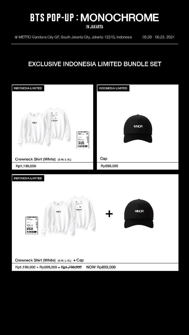 Merchandise Indonesia limited di BTS POP-UP: MONOCHROME