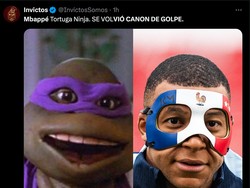 Apakah itu Leonardo, Donatello, atau Michaelangelo mirip semua dengan Mbappe. (Foto: Twitter @InvictosSomos)