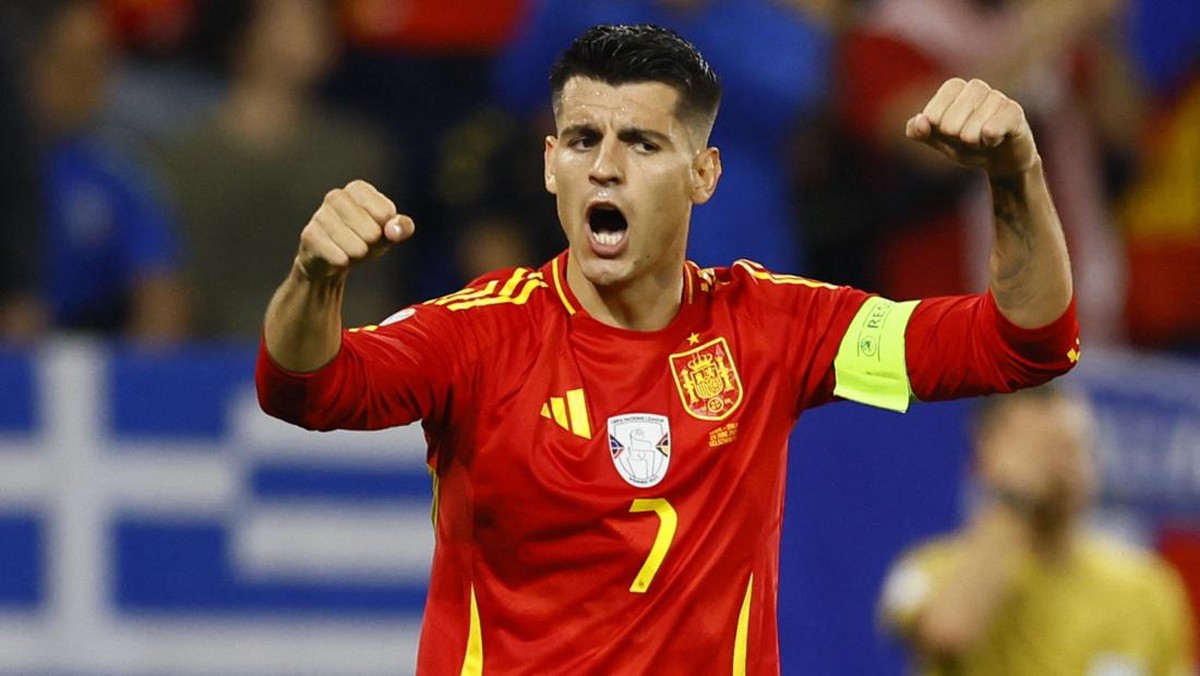 Kapten Timnas Spanyol, Alvaro Morata. (Foto: Leon Kuegeler/REUTERS)