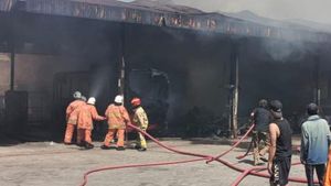Potret Kebakaran Bengkel Bus Damri Hanguskan 1 Bus Listrik, 4 Mobil dan 2 Motor