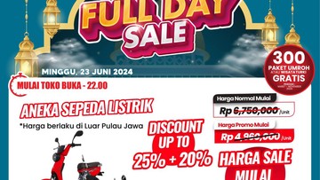 Beli Sepeda Listrik Diskon Rp 2 Jutaan di Transmart Full Day Sale!